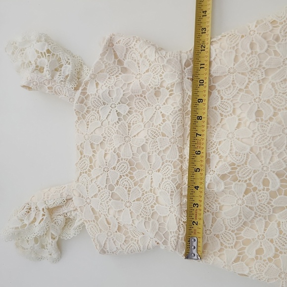 Rare Editions Pale Yellow Lace Paery Dress Size 10 - Picture 10 of 10